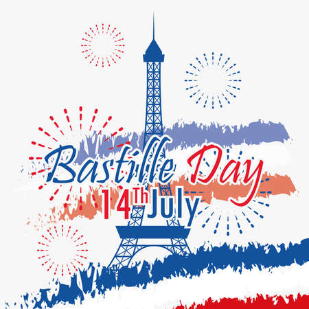 bastille day 14 th of julyのイラスト素材