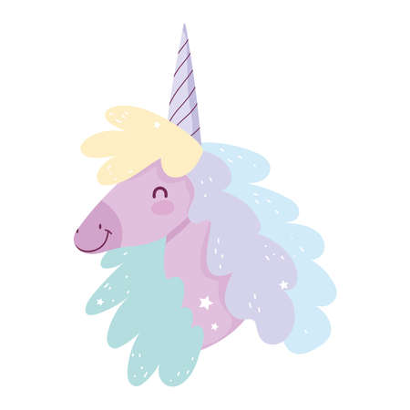cartoon unicorn headのイラスト素材