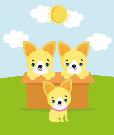 adopt us cute dogsのイラスト素材
