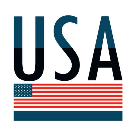 USA flag and letteringのイラスト素材