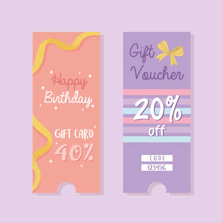 happy birthday gift cardのイラスト素材