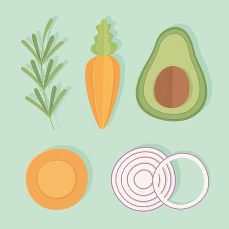 vegetables icon setのイラスト素材
