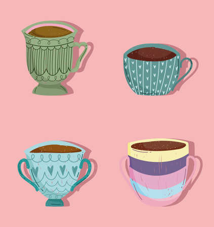 coffee cups setのイラスト素材