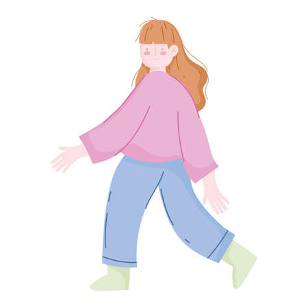 young girl cartoonのイラスト素材