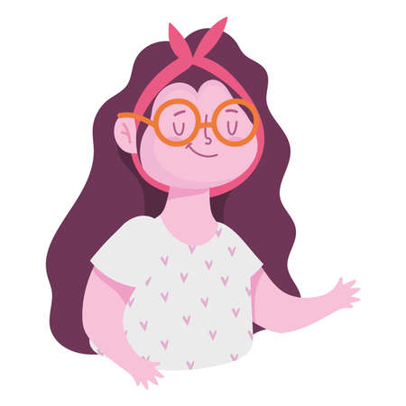 girl with glassesのイラスト素材