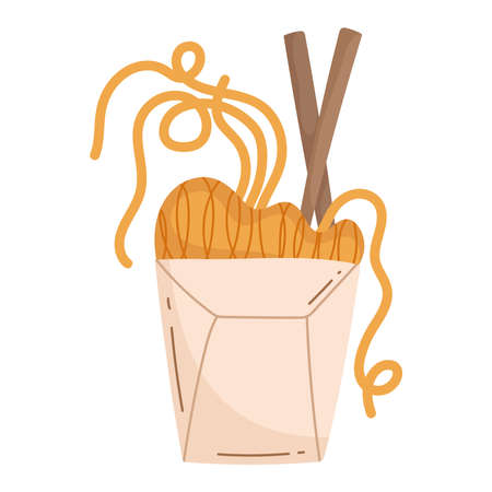 noodles in boxのイラスト素材