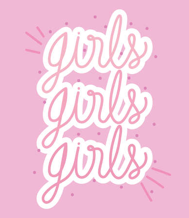 girls hand drawn textのイラスト素材
