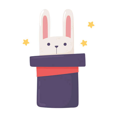 rabbit in magician hatのイラスト素材