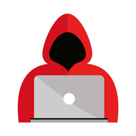 hacker using laptopのイラスト素材