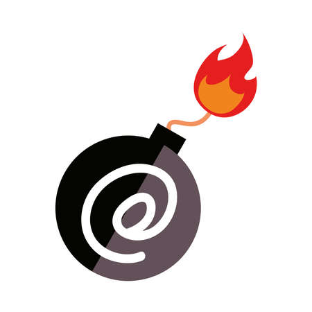 spam bomb explosion cyber crimeのイラスト素材