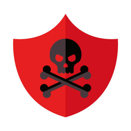 skull shield dangerのイラスト素材