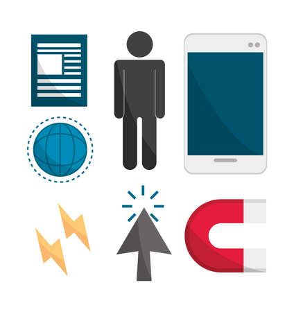 inbound marketing collection iconsのイラスト素材