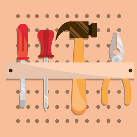 tools in the rackのイラスト素材