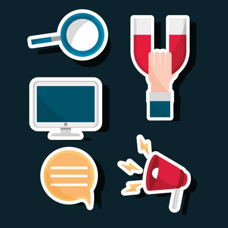 inbound marketing stickersのイラスト素材