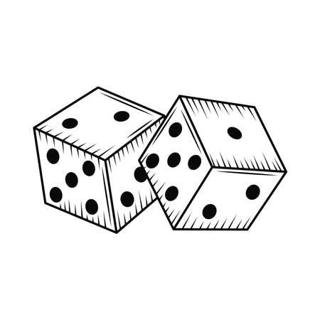 dices gambling sketchのイラスト素材