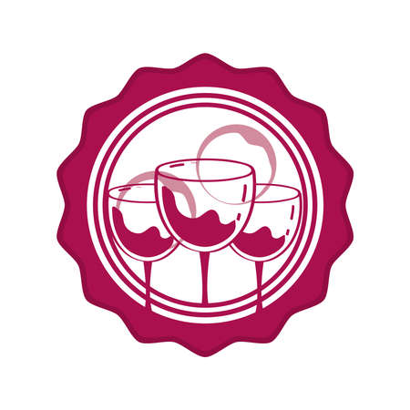 wine glass badgeのイラスト素材