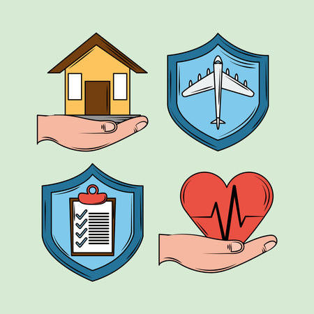 insurance icon setのイラスト素材