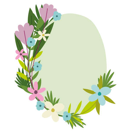 flowers leaf frameのイラスト素材