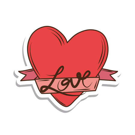 heart love ribbonのイラスト素材