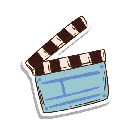 clapperboard film stickerのイラスト素材