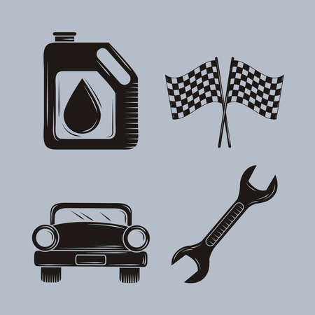 set of car serviceのイラスト素材