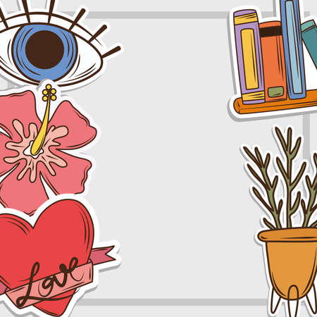 stickers decoration cartoonのイラスト素材