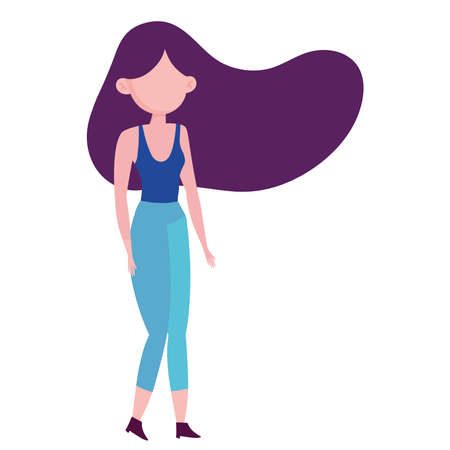 woman waving hairのイラスト素材