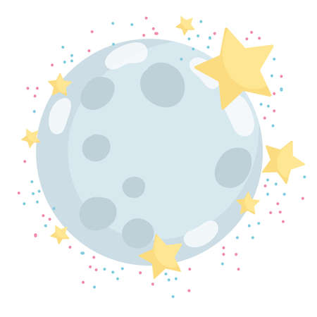 night moon stars weatherのイラスト素材