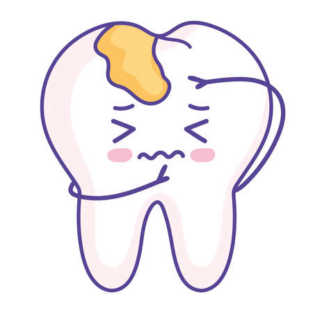 cute sick toothのイラスト素材