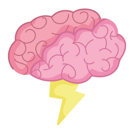 brain with lightningのイラスト素材