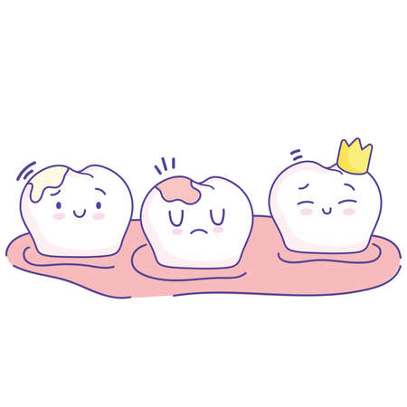 cute teeth on the gumのイラスト素材