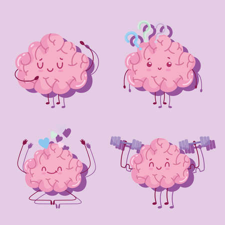 cute brain setのイラスト素材
