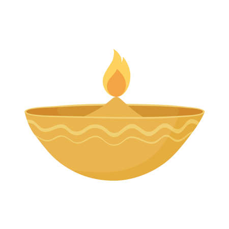gold bowl with a candleのイラスト素材