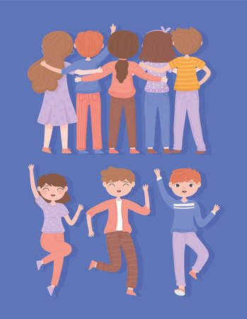 youth people smilingのイラスト素材