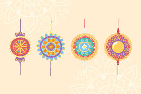 set of indian braceletのイラスト素材