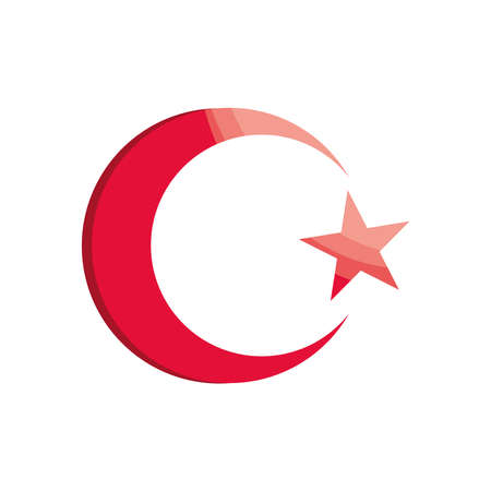 turkish flag moon and starのイラスト素材