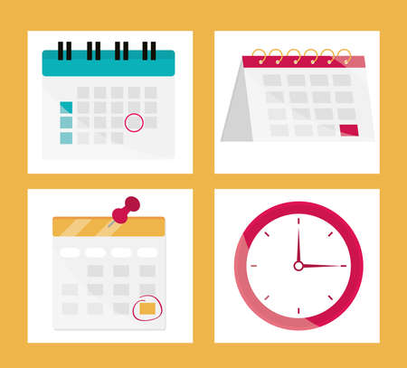 set of calendarのイラスト素材