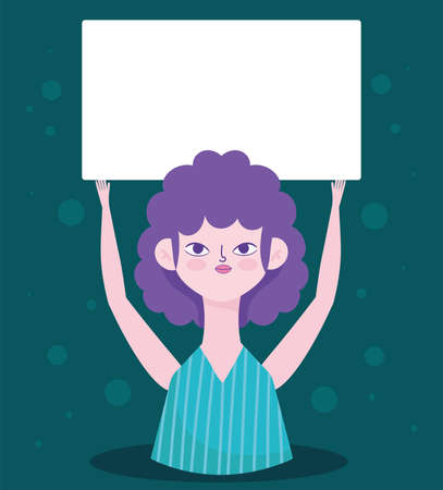 girl with bannerのイラスト素材