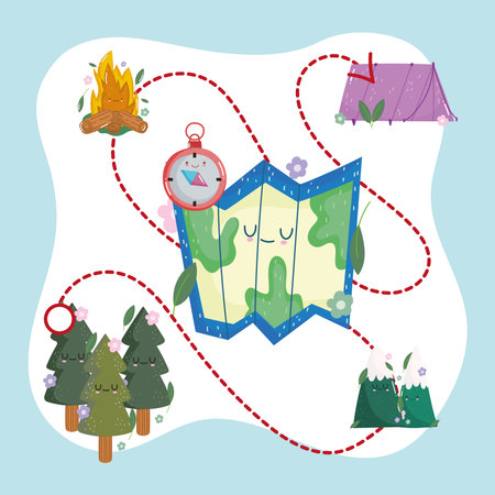 map tour campingのイラスト素材