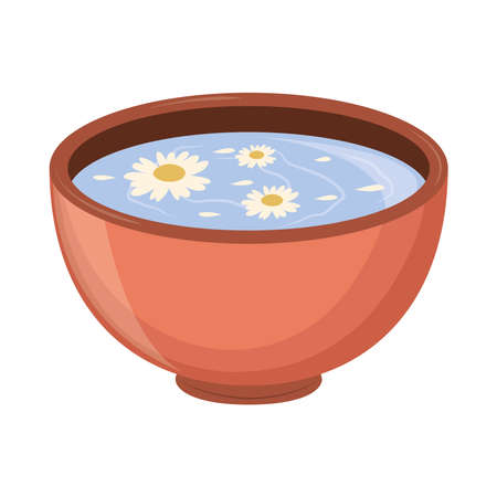 bowl with flowers essenceのイラスト素材