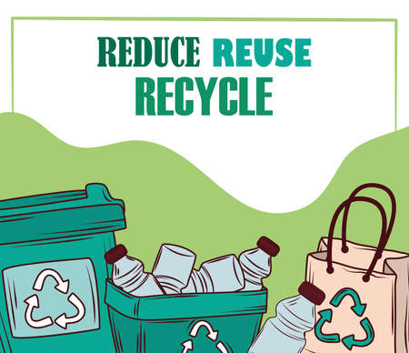 reduce reuse recycle flyerのイラスト素材