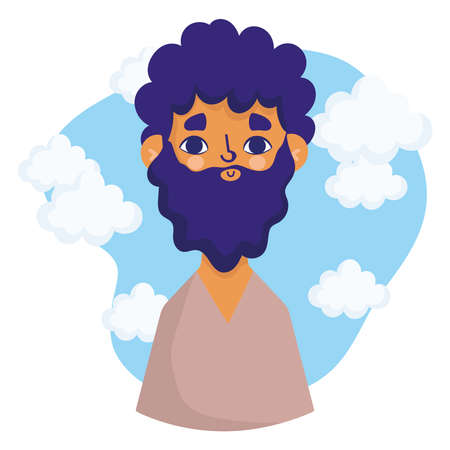 bearded afro manのイラスト素材