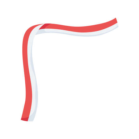 curled indonesia flagのイラスト素材