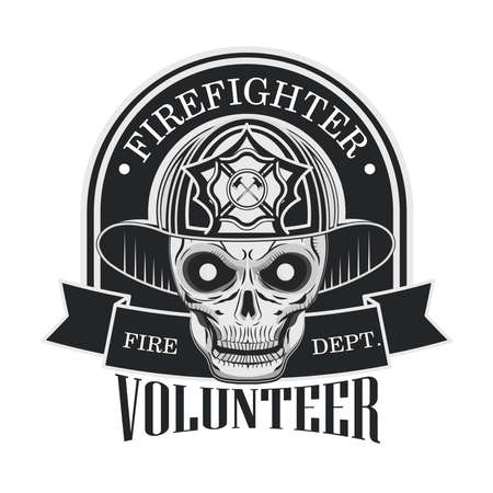 firefighter volunteer vintageのイラスト素材