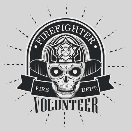 vintage firefighter labelのイラスト素材