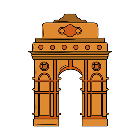 indian gate landmarkのイラスト素材