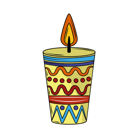 colored candle decorationのイラスト素材