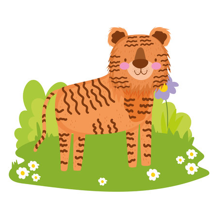 cute tiger cartoonのイラスト素材