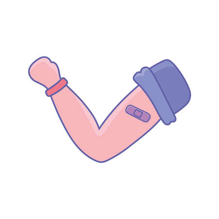 arm with band aidのイラスト素材