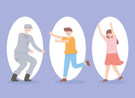 set of familyのイラスト素材
